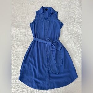 Express Sleeveless Blue Shirt Dress